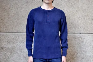 UES Ultra Heavyweight "Big Waffle" L/S Henley Thermal (Indigo)
