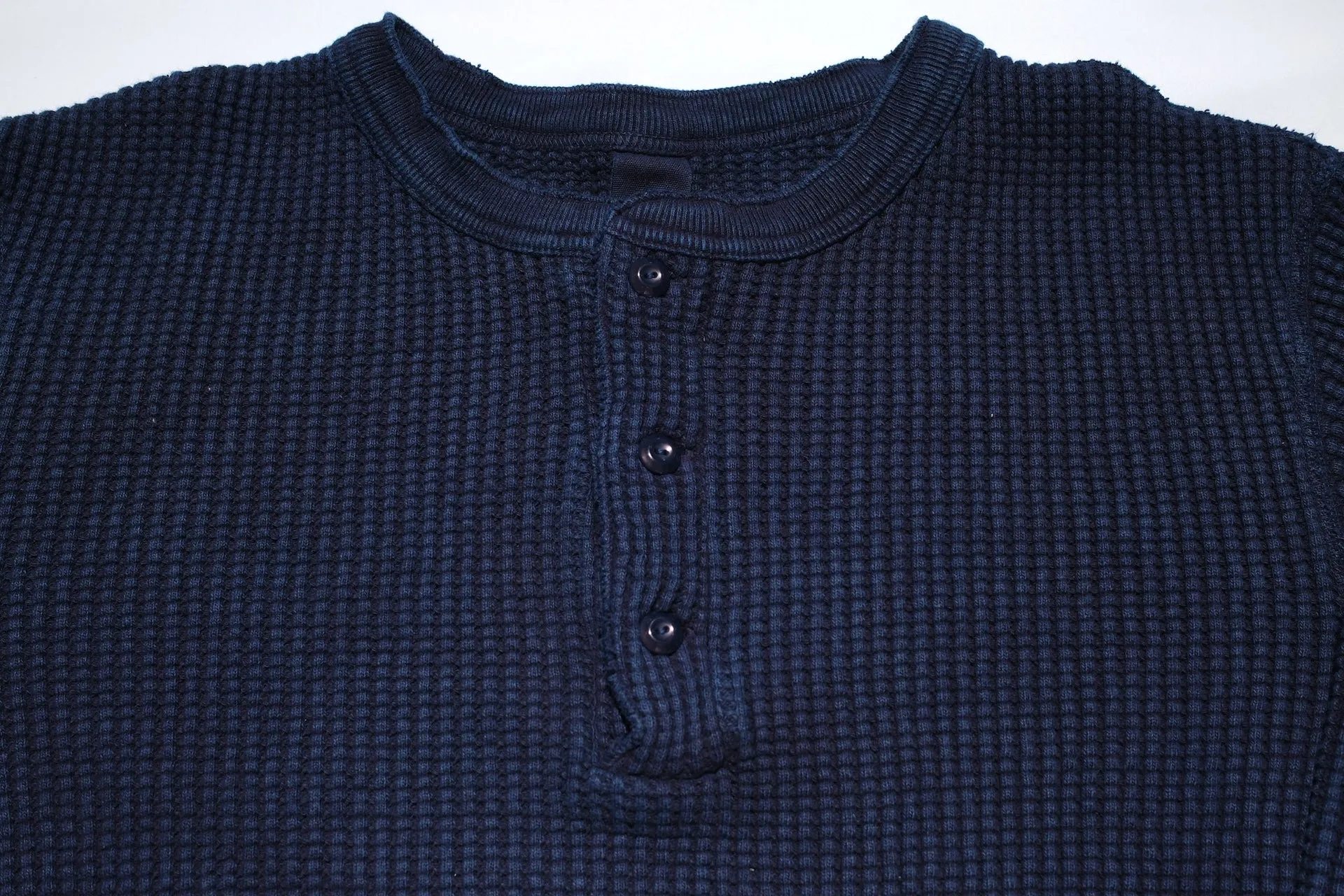 UES Ultra Heavyweight "Big Waffle" L/S Henley Thermal (Indigo)
