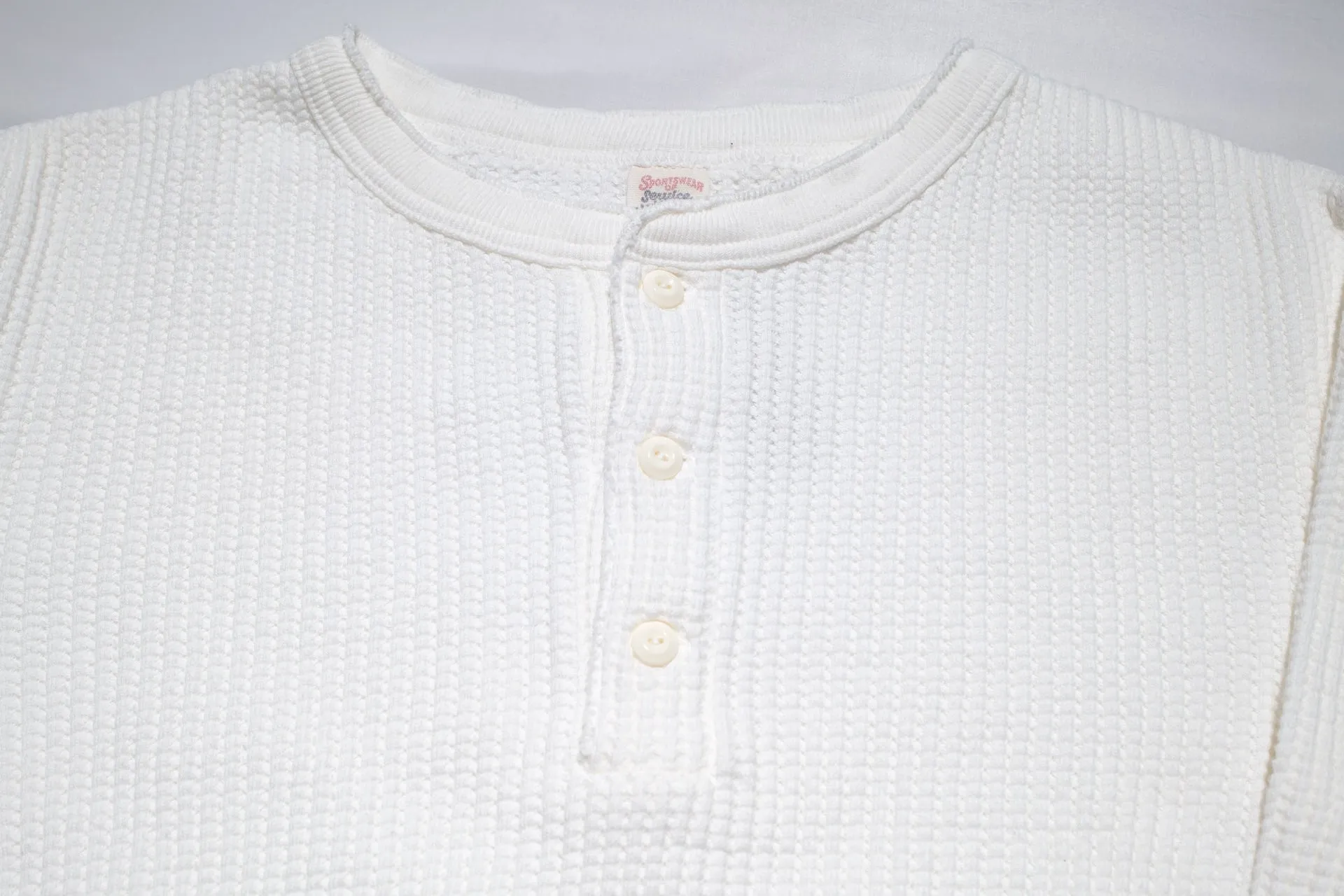 UES Ultra Heavyweight "Big Waffle" L/S Henley Thermal (Natural)