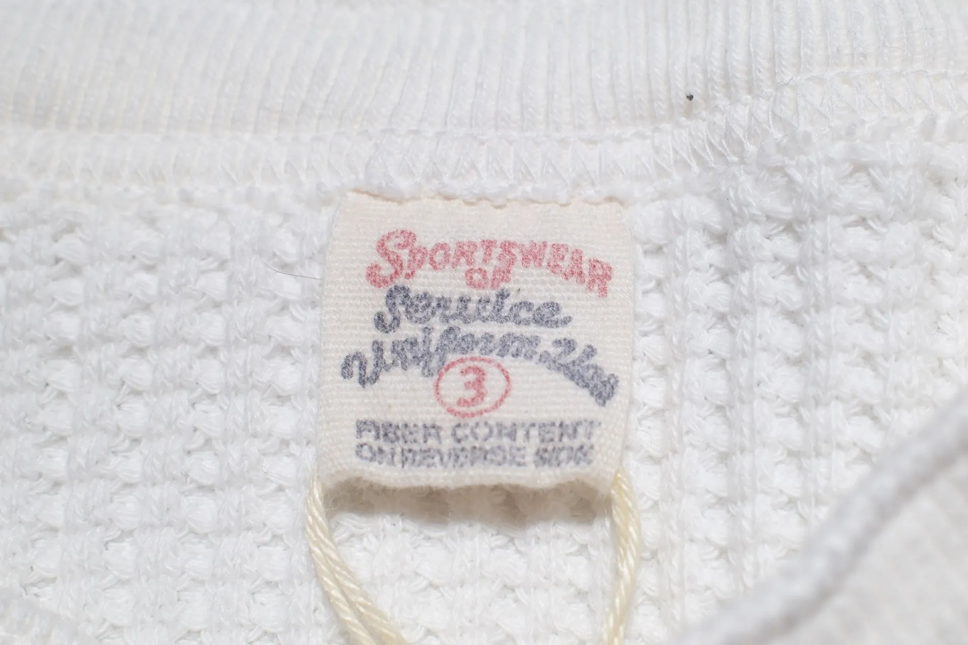 UES Ultra Heavyweight "Big Waffle" L/S Henley Thermal (Natural)