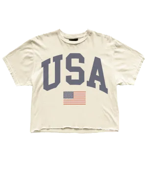 USA Tee in Antique White