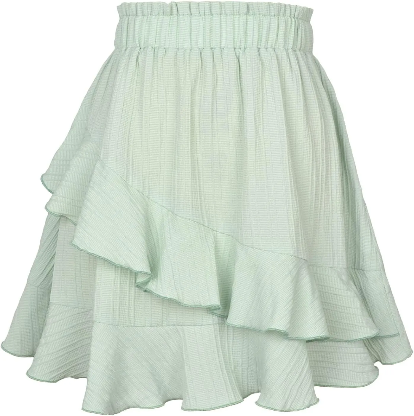 Women's Ruched Peplum High Cut Skirts Plain High Low Midi Skort Skorts for Women Chiffon Skort 2025 Y2K Skirt