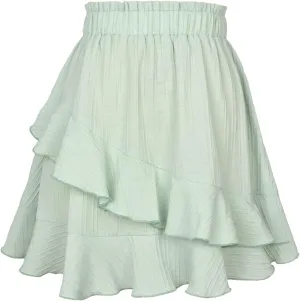 Women's Ruched Peplum High Cut Skirts Plain High Low Midi Skort Skorts for Women Chiffon Skort 2025 Y2K Skirt