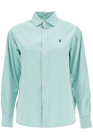 women's slim fit green and white striped shirt 211910743025 1827A GREEN/WHITE