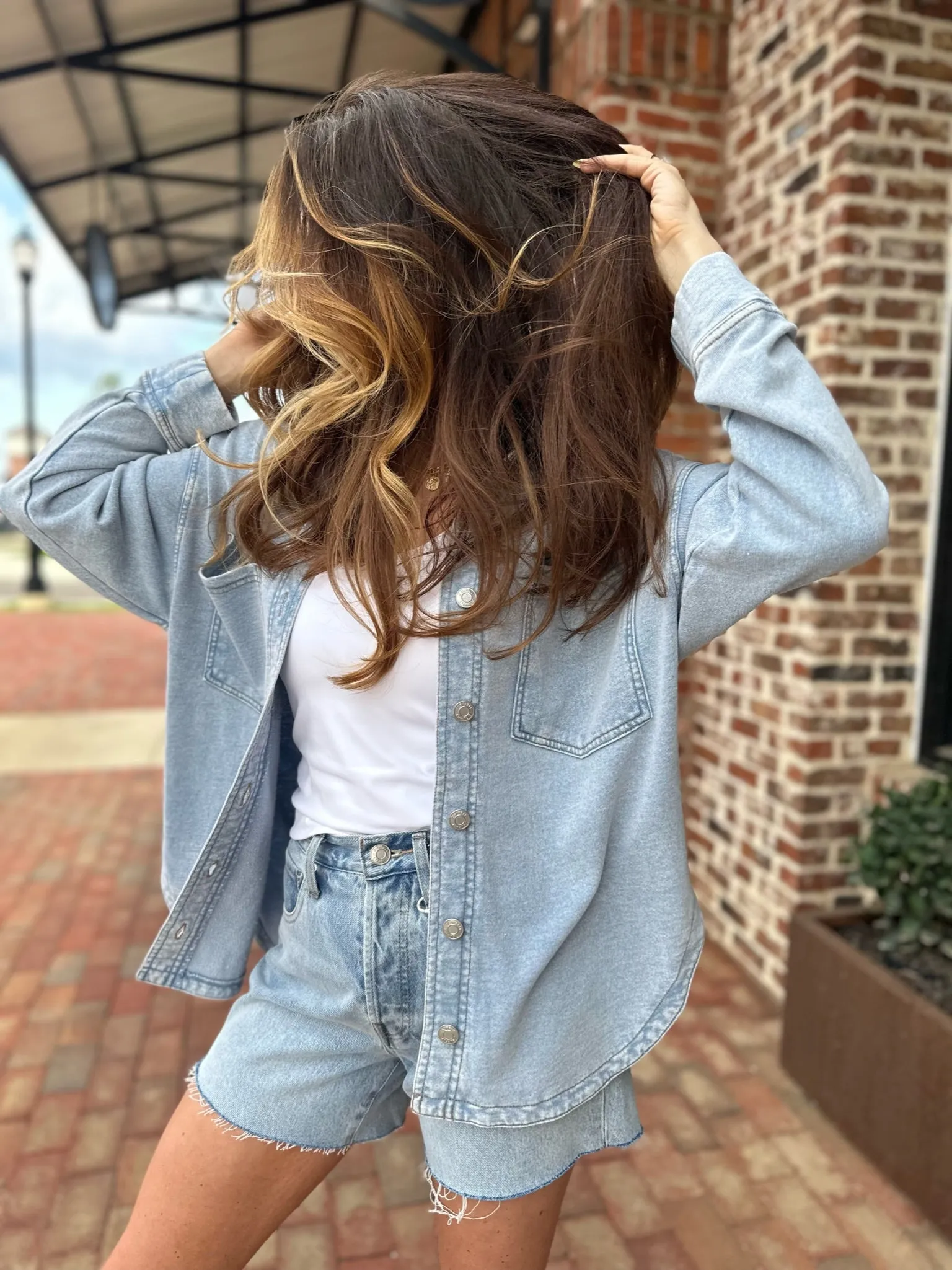 Z Supply | All Day Knit Denim Jacket Washed Indigo